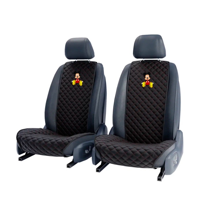 Накидки на сидения Комплект передних черно-красных накидок с вышивкой Mickey baby
